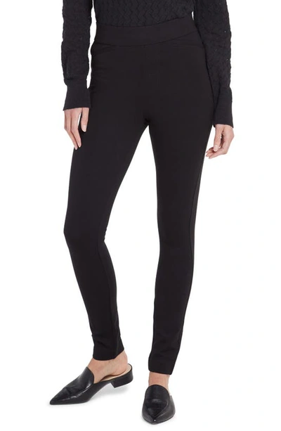 Shop Nydj High Waist Back Slit Pull-on Skinny Pants In Black