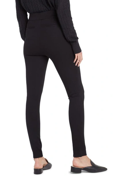 Shop Nydj High Waist Back Slit Pull-on Skinny Pants In Black