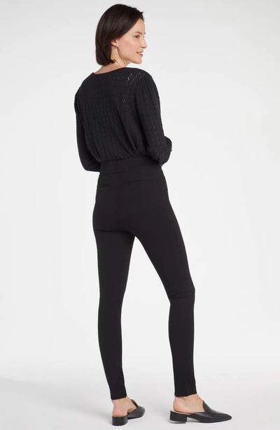 Nydj Plus Size Sculpt-her Soft Sheen Ponte Legging In Black