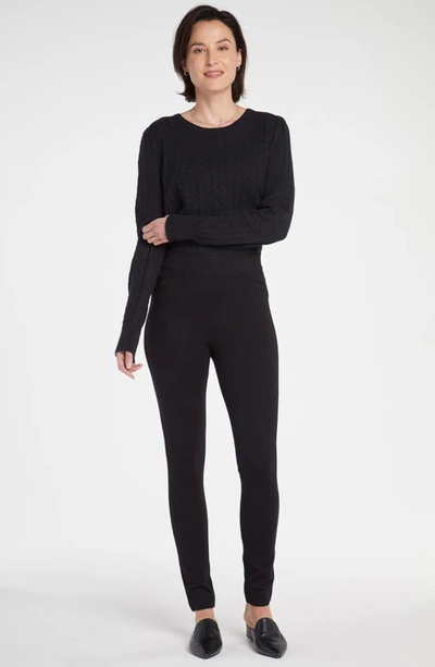 Nydj Plus Size Sculpt-her Soft Sheen Ponte Legging In Black
