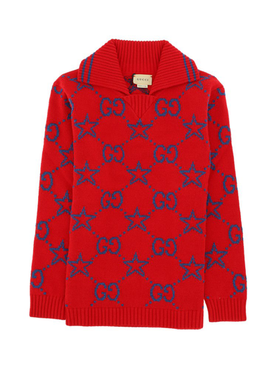 Shop Gucci Kids Gg Stars Long In Red