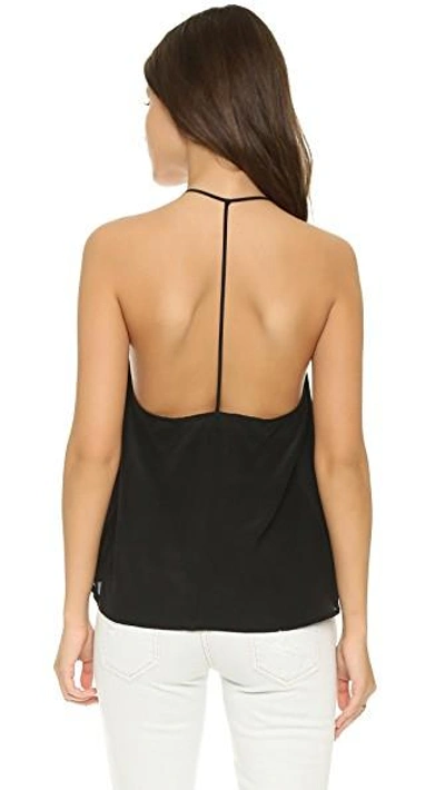 Shop Anine Bing Silk Camisole With Lace Details In Black