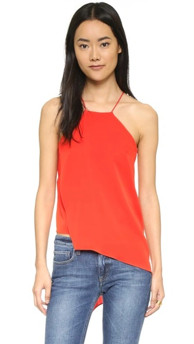 Milly Stretch Silk Ciara Top In Flame
