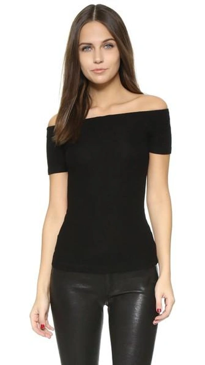 Shop Getting Back To Square One Off Shoulder Tee In Black