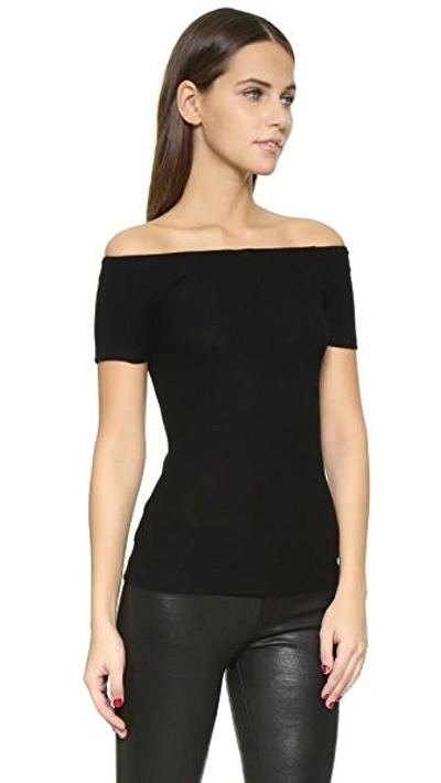 Shop Getting Back To Square One Off Shoulder Tee In Black