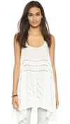 Free People Slip Dress - Voile Trapeze In White Combo