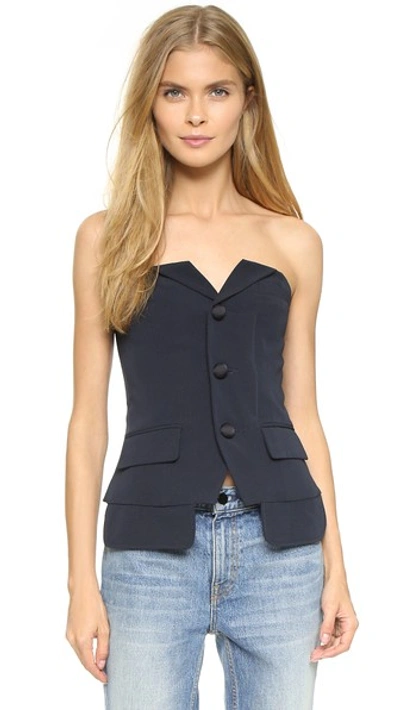 Laveer Bustier Suiting Top In Navy