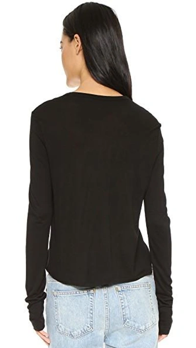 Shop Alexander Wang T Classic Cropped Long Sleeve Tee In Black