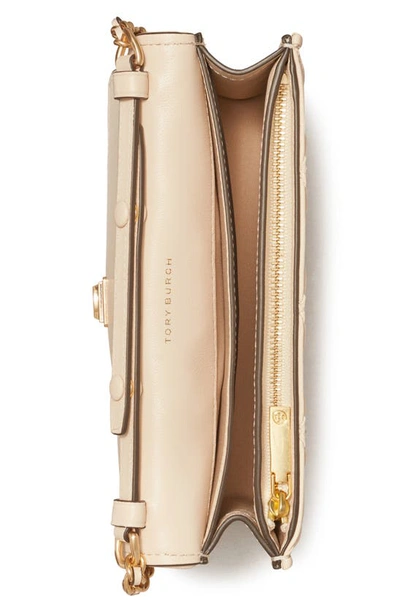 Tory Burch Fleming Soft Leather Wallet On A Chain In New Cream