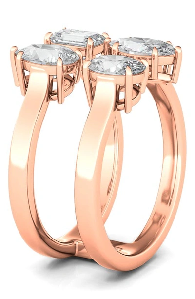 Shop Hautecarat Fancy Four-stone Lab Created Diamond Ring In 14k Rose Gold
