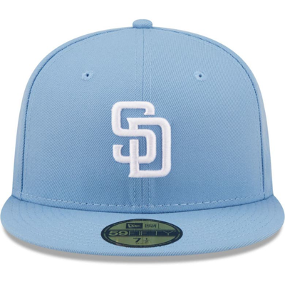 New Era Sky Blue San Diego Padres Logo White 59fifty Fitted Hat In ...
