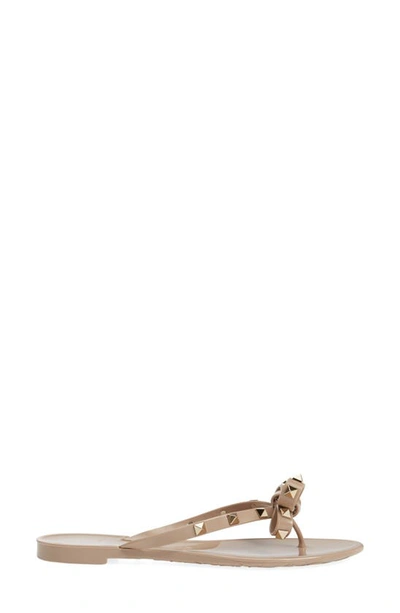 Shop Valentino Garavani Rockstud Jelly Flip Flop In P45 Poudre