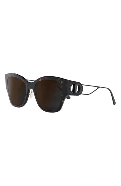 Shop Dior 30montaigne B2u 54mm Square Sunglasses In Dark Havana / Smoke Mirror