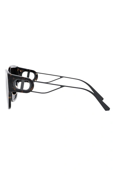 Shop Dior 30montaigne B2u 54mm Square Sunglasses In Dark Havana / Smoke Mirror