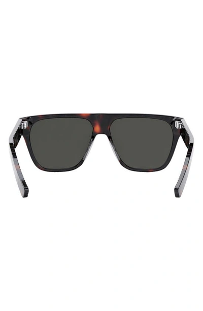 Shop Dior 'b23 S3i 57mm Geometric Sunglasses In Dark Havana / Green