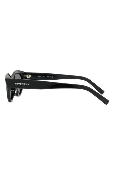 Shop Givenchy Day 56mm Mirrored Cat Eye Sunglasses In Shiny Black / Smoke Mirror