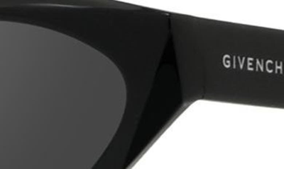 Shop Givenchy Day 56mm Mirrored Cat Eye Sunglasses In Shiny Black / Smoke Mirror