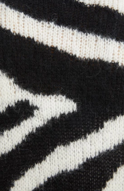 Shop Dries Van Noten Nazareth Zebra Pattern Oversize Alpaca Blend Sweater In Ecru