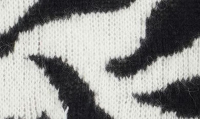 Shop Dries Van Noten Nazareth Zebra Pattern Oversize Alpaca Blend Sweater In Ecru