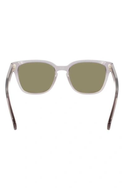 Shop Ferragamo Gancini 55mm Rectangular Sunglasses In Transparent Grey