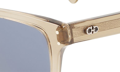 Shop Ferragamo Gancini 54mm Rectangular Sunglasses In Transparent Sand
