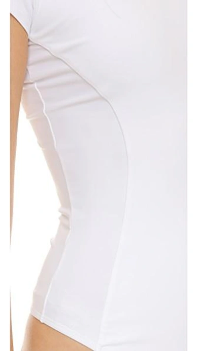 Shop Alix Classic Collection Mulberry Thong Bodysuit In White