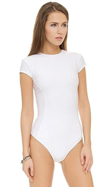 Shop Alix Classic Collection Mulberry Thong Bodysuit In White