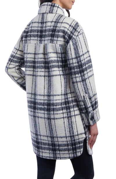 Shop Lucky Brand Repeat Body Plaid Shacket In Black White Plaid