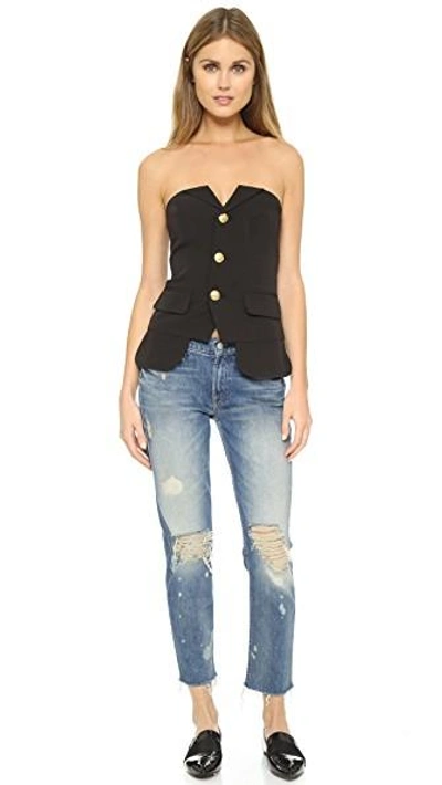 Shop Laveer Button Up Bustier In Black