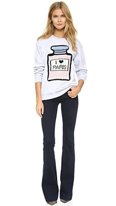 Shop Michaela Buerger I Love Paris Sweatshirt In Light Grey