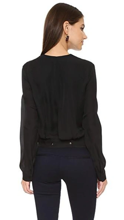 Shop L Agence Gia Snap Back Blouse In Black