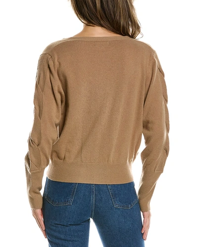 Lea & Viola 2pc Wool & Cashmere-blend Tank & Cardigan Set In Brown