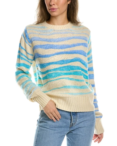 Shop Lea & Viola Space Dye Wool-blend Sweater In Blue