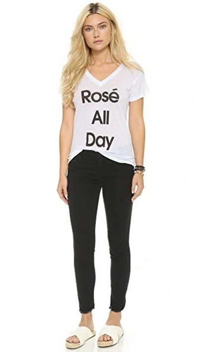 Shop Wildfox Rose All Day Easy Tee In Clean White