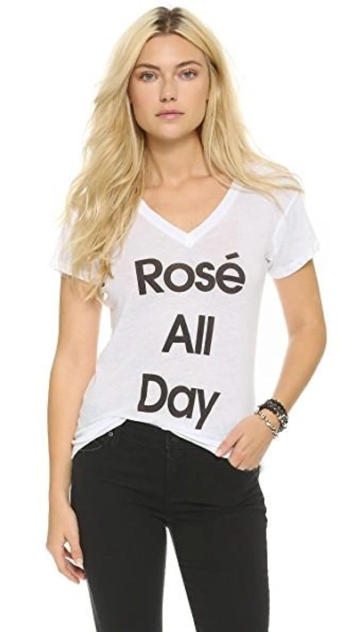 Shop Wildfox Rose All Day Easy Tee In Clean White