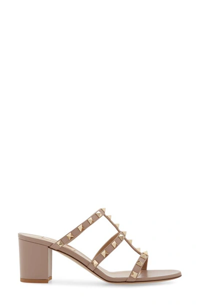 Shop Valentino Rockstud Slide Sandal In P45 Poudre