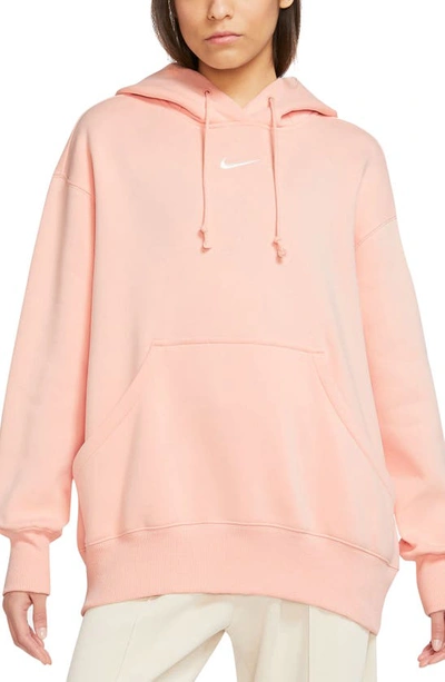 Shop Nike Sportswear Phoenix Oversize Fleece Hoodie In Arctic Orange/ Sail