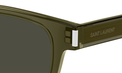 Shop Saint Laurent 47mm Small Square Sunglasses In Green