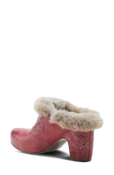 L'artiste Janis Faux Fur Lined Clog In Red