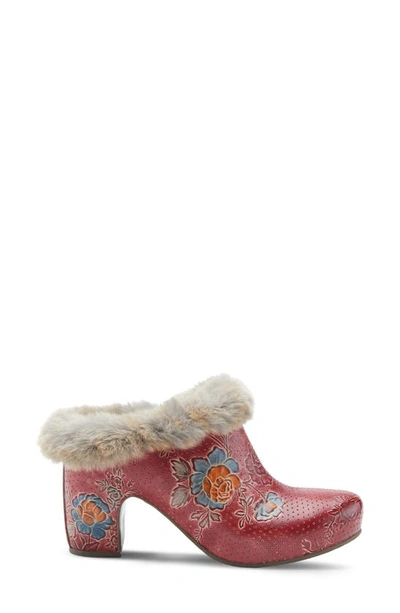 L'artiste Janis Faux Fur Lined Clog In Red