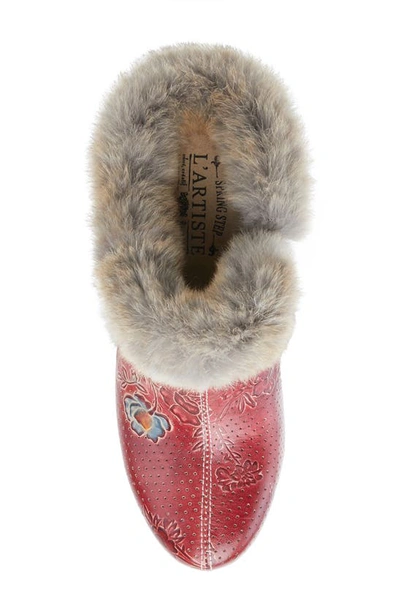 L'artiste Janis Faux Fur Lined Clog In Red