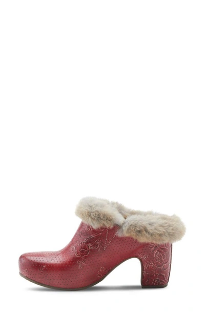 L'artiste Janis Faux Fur Lined Clog In Red