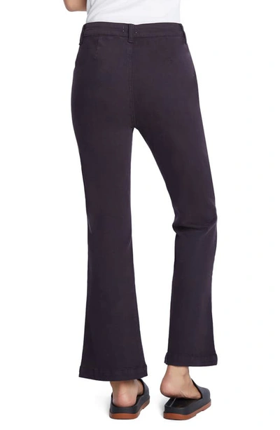 Wash Lab Denim Patch Baby Flare Hem Crop Pants In Black Ink