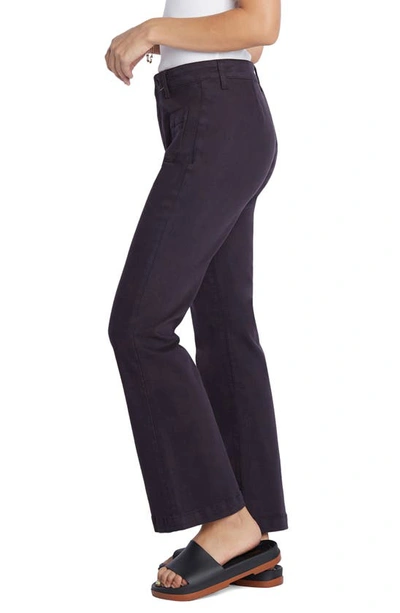 Wash Lab Denim Patch Baby Flare Hem Crop Pants In Black Ink