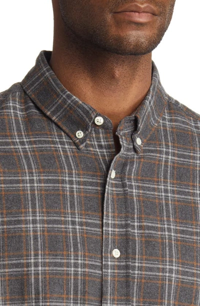 Shop Oliver Spencer Rowan Regular Fit Plaid Button-down Shirt In Grey