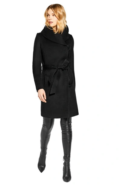 Shop Sentaler Hooded Alpaca & Wool Wrap Coat In Black