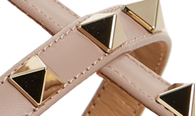 Valentino Rockstud Leather Sandal In P45 Poudre
