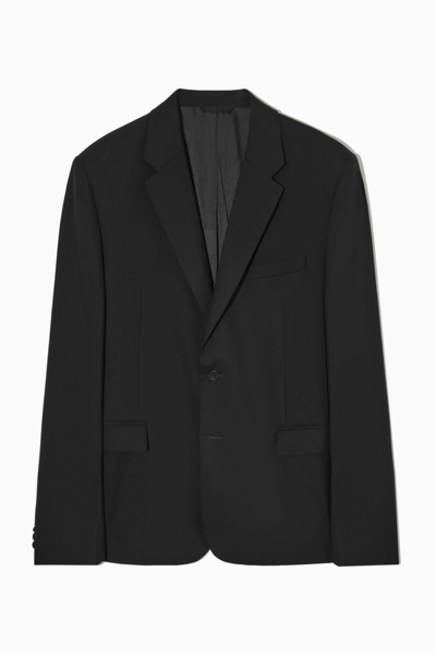 Shop Cos Tailored Wool-flannel Blazer - Regular In Black