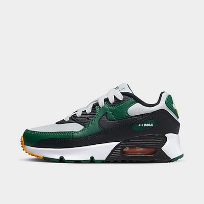 Shop Nike Little Kids' Air Max 90 Casual Shoes In Pure Platinum/black/gorge Green