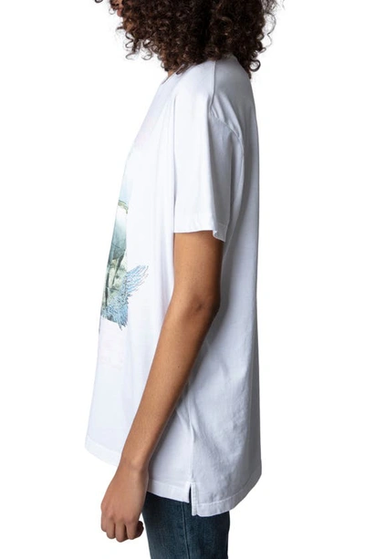 Shop Zadig & Voltaire Tom Compo Cheval Graphic Cotton Tee In Blanc